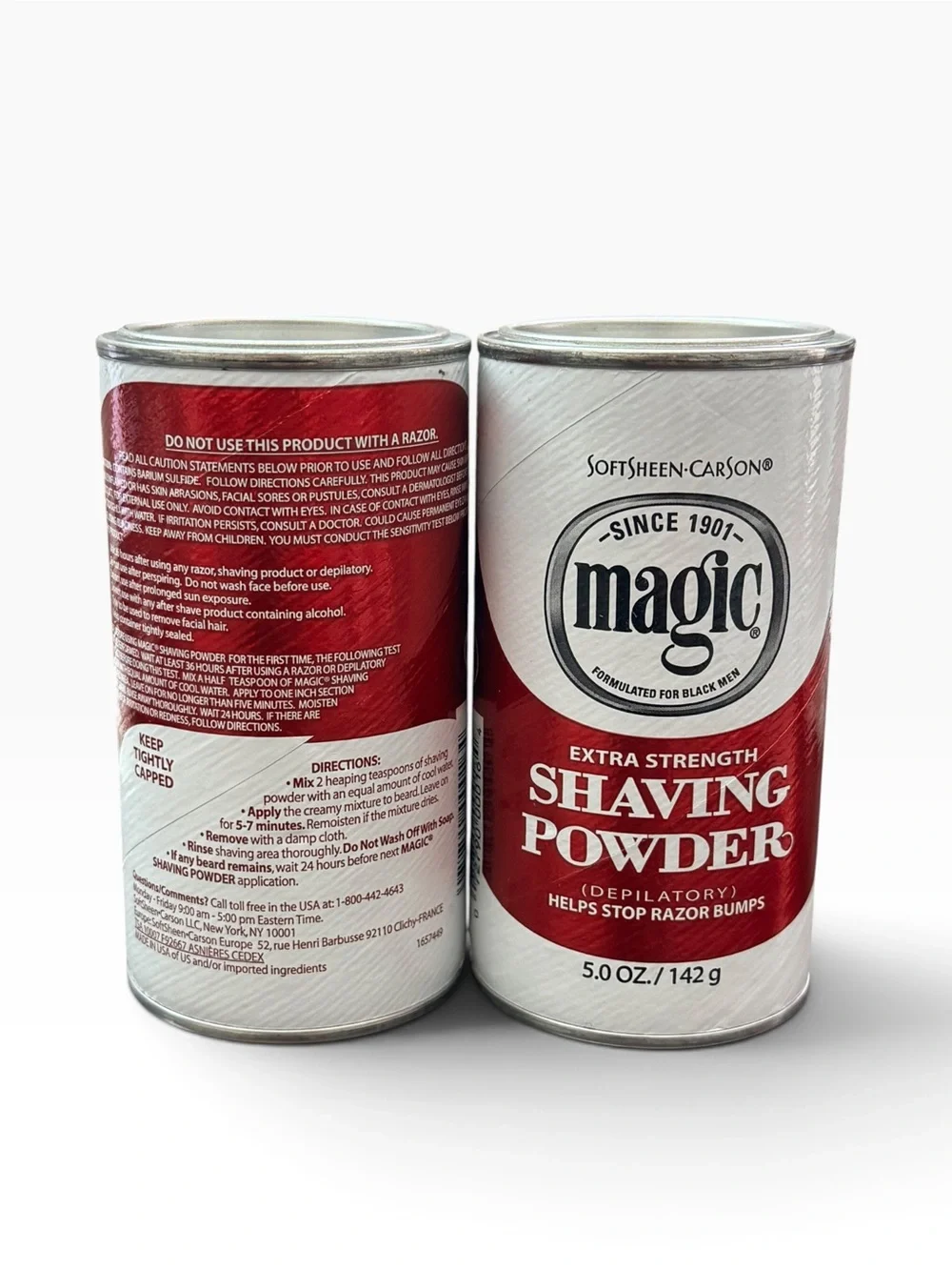 2 SoftSheen Carson Magic Shaving Powder Extra Strength Shave 5 oz New Lot